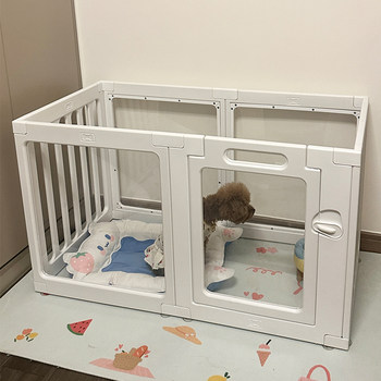 Transparent Dog Fence Acrylic Dog House Pet Fence Indoor Isolation Small Dog Cage Home Balcony Fence