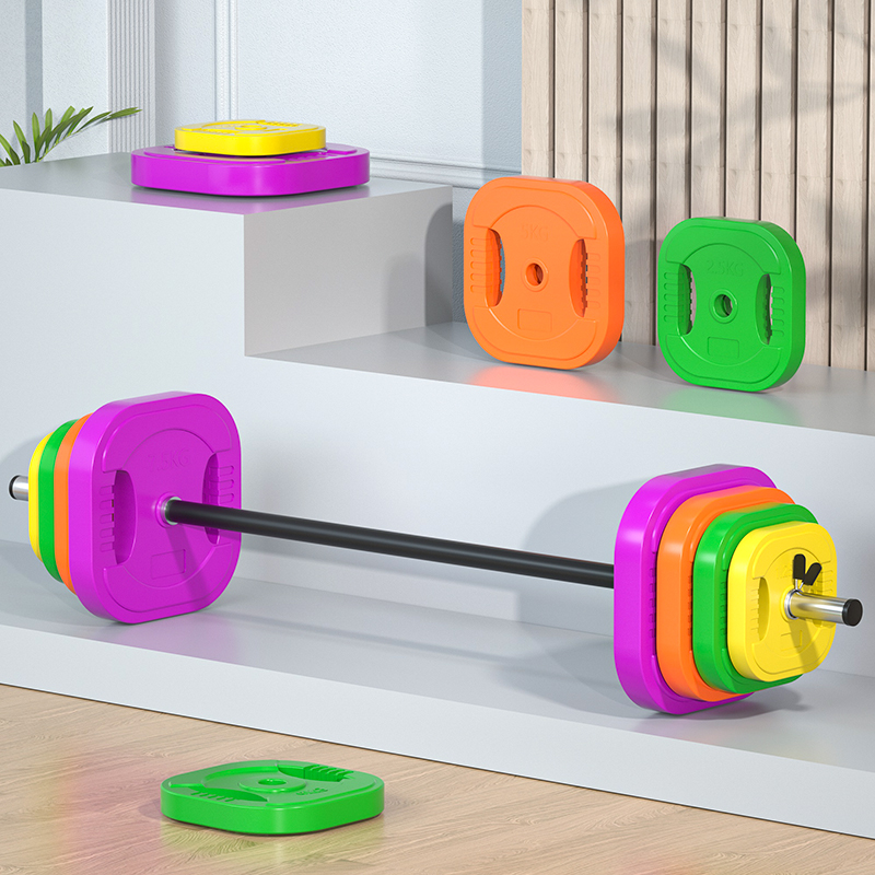 Fitness Room Jumping in Weightlifting Kits Rubber Cast Iron Color Small Barbell Men And Women Commercial Home Suit Ladies Barbell Tablets