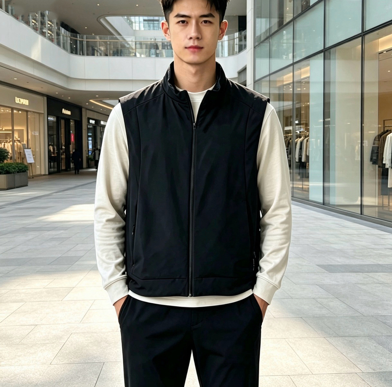 Men's Stand-Up Collar Windproof and Water-Repellent Fleece Vest, Limited Quantity, Shipped in Order