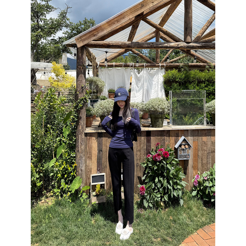 Jnnlh Studio【Versatile Little Black Pants】Classic Return, Instantly Transform into Slim Straight-Leg Roman Cotton Casual Trousers