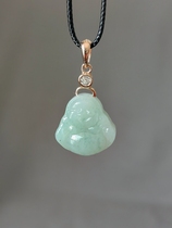 Duyu Collection Ice Bottom Old Daytime Blue Material Buddhas Collarbone Pendant Bingbingrunrun 1 7*1 7*0 6 cm