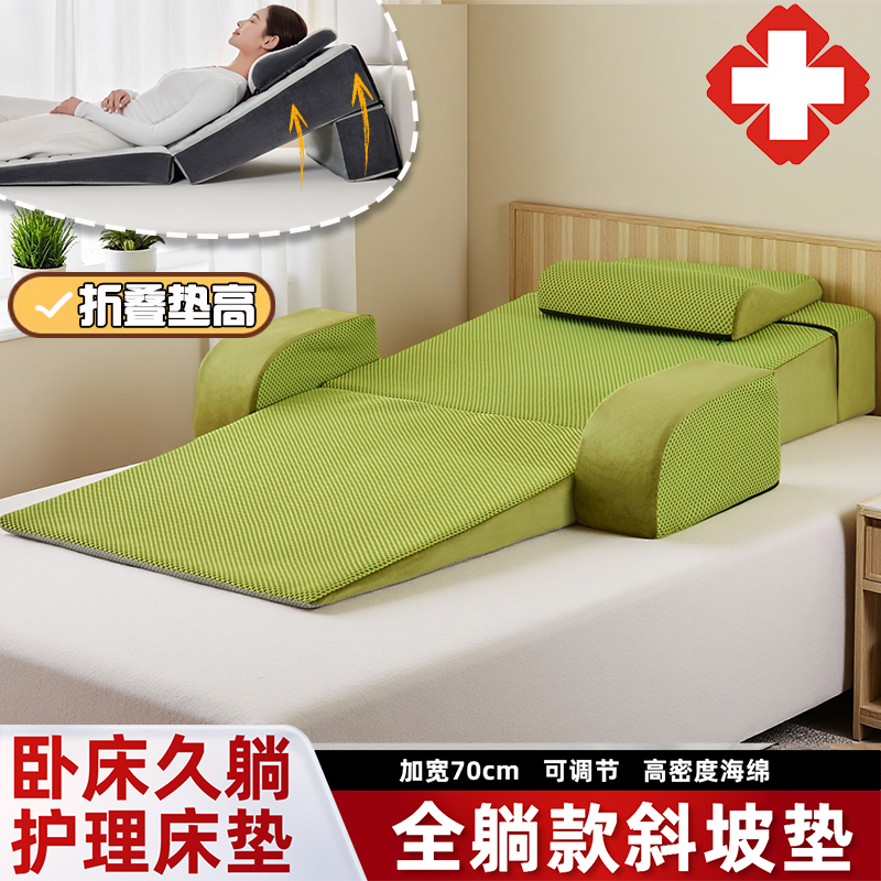 Anti-Reflux Wedge Pillow for the Elderly, Bed Care Backrest Cushion, Semi-Lying Inclined Bile Reflux Prevention Pillow