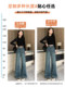 150 small retro big-foot jeans for women spring and autumn 2026 new high-waisted loose wide-leg pants showing height pants