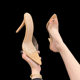 Transparent High-Heeled Sandals for Women, Fashionable Thin Heels, Pointed Toes, Sexy Open-Toe Slip-Ons, Spring and Summer 2025