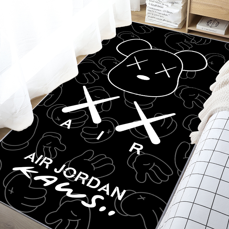 ins Trendy Brand Internet-Famous Carpet Kaws Boys' Personalized Trendy Bedroom Full-Cover Bedside Rug Drum Set Soundproof Floor Mat