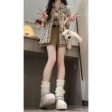 Летняя универсальная рубашка, шорты, комплект, в корейском стиле, эффект подтяжки, по фигуре, 3 предмета