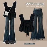 Летняя одежда, комплект, дизайнерская футболка, джинсы, штаны, большой размер, тренд сезона, яркий броский стиль, по фигуре