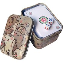 Home travel portable plastic frosted waterproof thickened mahjong playing cards mahjong poker silent paper mahjong tiles