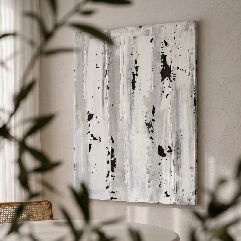 "Spotless Tranquility" New Chinese-Style Restaurant Textured Decorative Painting, Vintage-Style Bedroom Wall Art, Niche Black and Gray Hanging Painting "Spotless Tranquility" New Chinese-Style Restaurant Textured Decorative Painting, Vintage-Style Bedroom Wall Art, Niche Black and Gray Hanging Painting