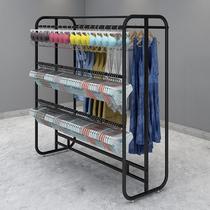 Underwear and pajamas display rack multi-layer double row multi-layer hanging underwear island floor-standing shelf clothing store hanging clothes manufacturer
