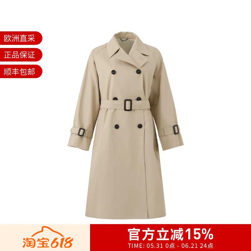 [Premium Selection] Max Mara Women's Loose-Fit Reversible Long Trench Coat Canasta