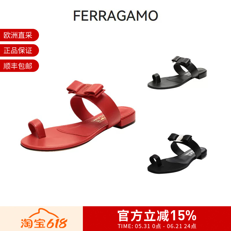 Ferragamo Women's Vara Bow-Knot Thong Sandals and Slippers 0725025