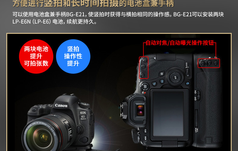 Máy ảnh kỹ thuật số HD chuyên nghiệp HD 6D2 của Canon 6D Mark II đi vào cấp độ EOS full frame