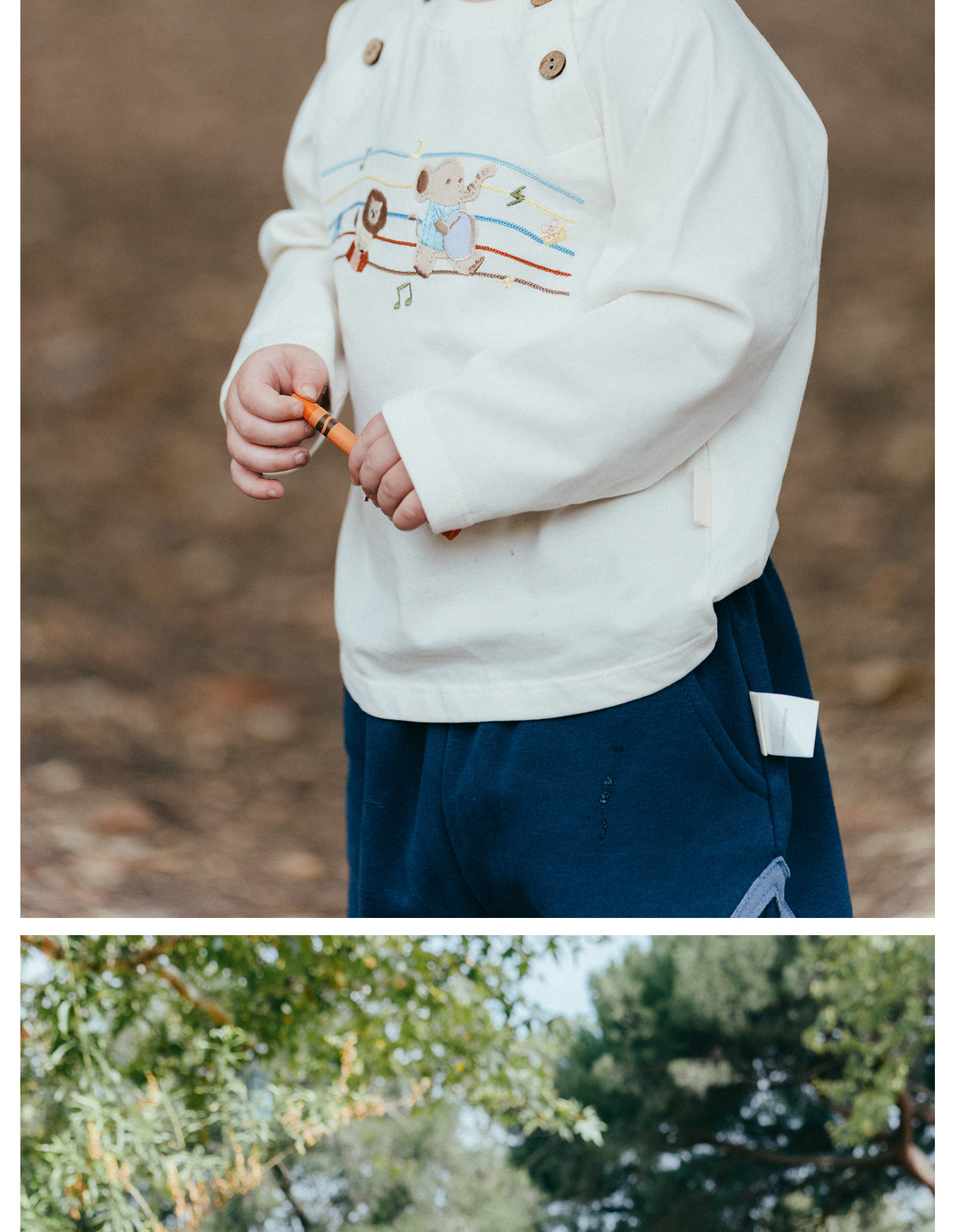 Whitewheat【Soft】Children's 26 Autumn New Long-Sleeved Boys' and Girls' Pure Cotton Embroidered T-Shirt Base Shirt — 18