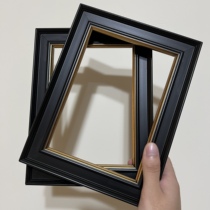 (can be customized) 2 8cm wide black gold simple modern European solid wood photo frame picture frame picture frame mounting