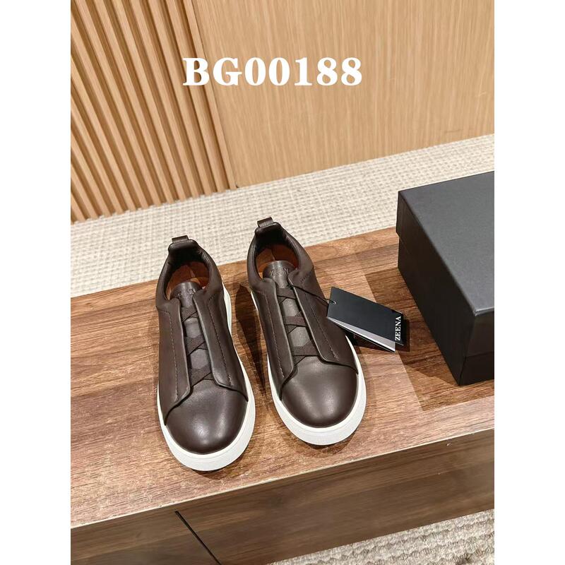 First Layer Cowhide! Zena25 New Model Jie Ni Men's Shoes with Cross Elastic Band, Sports Casual Men's Shoes, Luxury Sneakers