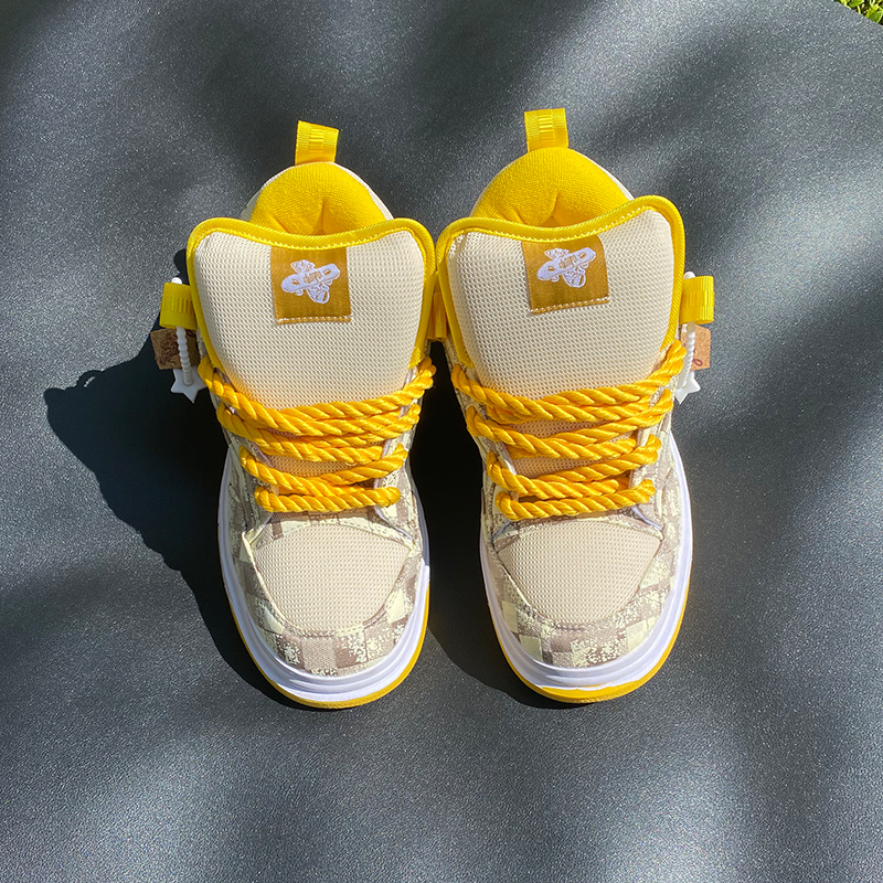 2025 Autumn/Winter New Popular Lemon Yellow Loafers Thickened Large Size Couple Casual Versatile Canvas Shoes Sneakers for Men