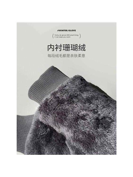 Winter Fleece-Lined Warm Ski Gloves, Motorcycle Waterproof, Windproof, Anti-Slip, Electric Scooter Riding Gloves, Outdoor Professional