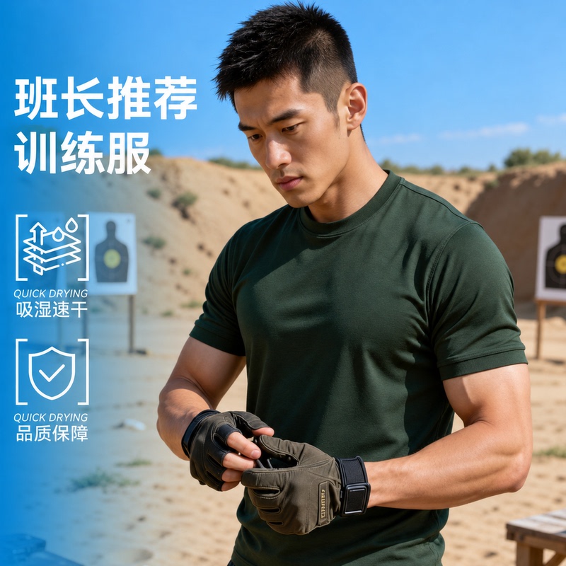 Summer Round-Neck Olive Green Short-Sleeved Fitness Suit Running Sports Training Suit Outdoor T-Shirt Quick-Drying Breathable Men's Summer Round-Neck Olive Green Short-Sleeved Fitness Suit Running Sports Training Suit Outdoor T-Shirt Quick-Drying Breathable Men's