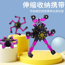 Shake-in-style Creative Deformation Fingertips Mechanical Tops Toy Deformation Robot Decompression spiral finger tops