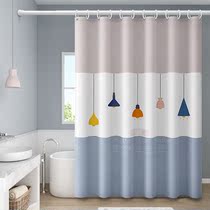 Bath curtain partition curtain waterproof toilet bath curtain rod shower bath room partition waterproof Brabra anti-walk light