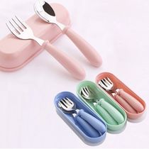 3pcs Children Spoon Forks Box Kids Stainless Steel Kids Cutl