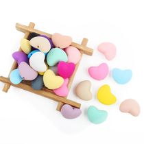 10Pcs 17mm BABY Silicone Beads Round Pacifier Clips Heart Le