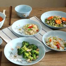 The Shunxiang Ceramics Fun Flowers One World and the Rhyme Dish Suit Meal Pan Dish Fish Dish Taste Dish Bowl dishes Home