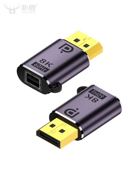 Mini Dp to Dp Adapter Male to Female Mini Dp Converter Version 1.4 8K60Hz Thunderbolt 2 Large Dp to Small Dp Adapter 2K240Hz High-Definition Cable Dp Male to Mini Dp Female Port