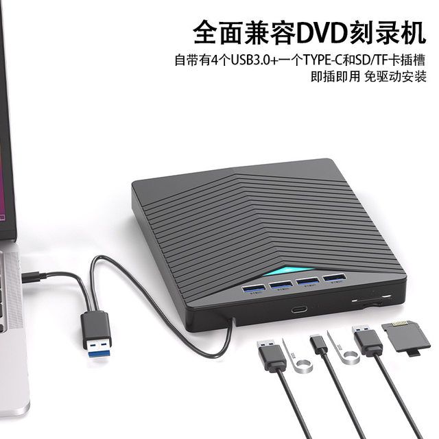 Bd Disc Player Burner External Mobile Blu-Ray Optical Drive Sd/Tf Card Reading External Reading Player Desktop Dvd All-In-One Card Type Multi-Function Usb3.0 External Player