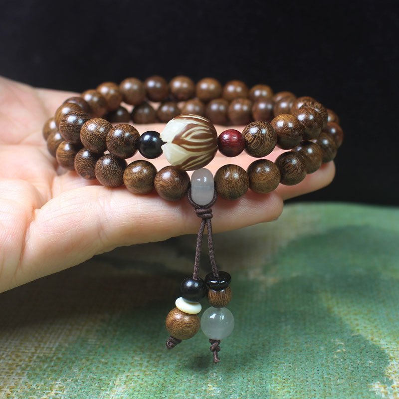 Golden Sandalwood 8mm Lotus Double Circle Bracelet, Unisex Handheld Prayer Beads, Buddhist Beads, Jewelry Wholesale Golden Sandalwood 8mm Lotus Double Circle Bracelet, Unisex Handheld Prayer Beads, Buddhist Beads, Jewelry Wholesale