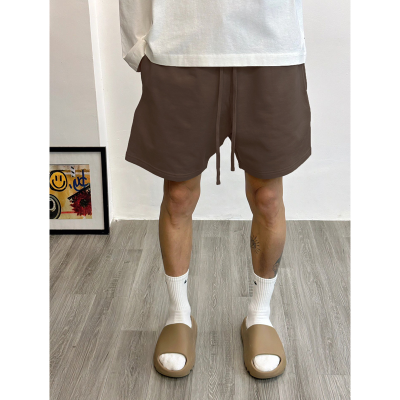 Dekkry Street Style Versatile Trendy Brand Coffee-Colored Sports Shorts for Men, American Casual Lazy Student Drawstring Five-Point Shorts