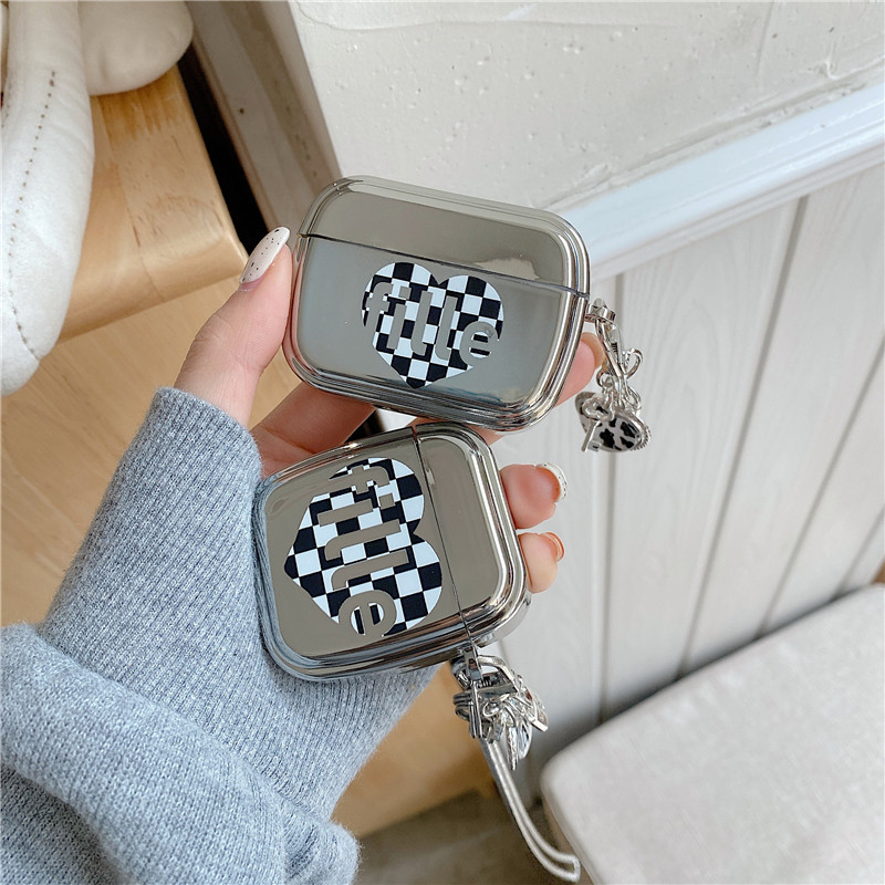 Electroplating grid English Love applicable AirPods1 2 generation headphone sleeve Pro Apple wireless Bluetooth protection shell