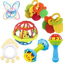 Baby hand grasp ball rattles fitness soft ruber hand rattle