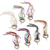 1Pc Rainbow Wooden Rattle Star Ribbon Hand Bell Baby Rattles