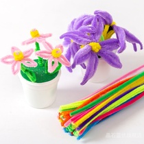 Colorful twist stick encrypted glitter hair root imitation velvet flower thick plush strip diy handmade material package