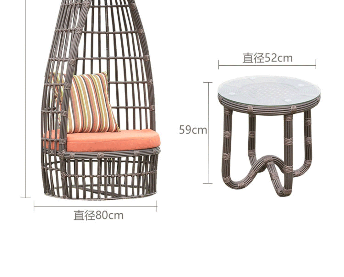 户外休闲藤编躺椅家具花园创意阳台桌椅露天鸟巢景区休息圆床躺椅-阿里巴巴