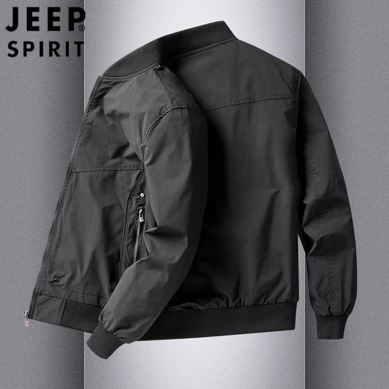 Jeep Spirit Pilot Jacket Men's American Casual Workwear Spring and Autum New Baseball Collar Classy Jacket Jeep Spirit Pilot Jacket Men's American Casual Workwear Spring and Autum New Baseball Collar Classy Jacket