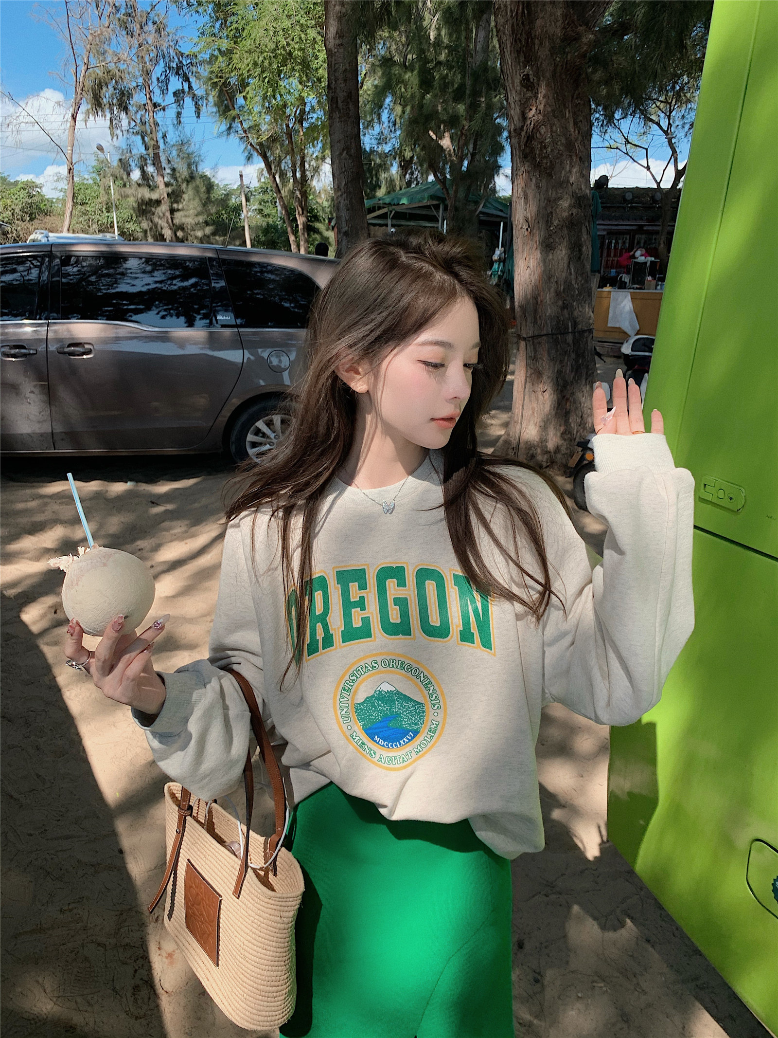 Trendy printing Loose Clothing Woman 2022 Early Spring College Wind Less Age Loose Blouse with small Casual Treetop Cardiovert