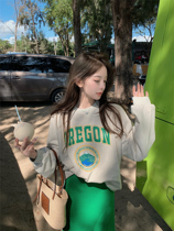 Trendy printing Loose Clothing Woman 2022 Early Spring College Wind Less Age Loose Blouse with small Casual Treetop Cardiovert