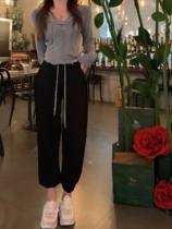 High Waist Black Grey Sweatpants Woman Spring Autumn New Straight Drum Sporting Pants Little Subbeam Leggings Pants Loose Casual Pants Tide