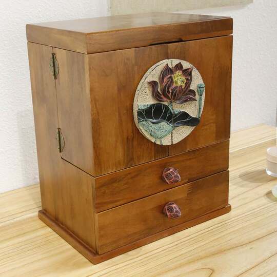 Cosmetic Storage Box Artifact Desktop Storage Rack Solid Wood High-End Skin Care Products Lipstick Popular Dressing Table Jewelry Box