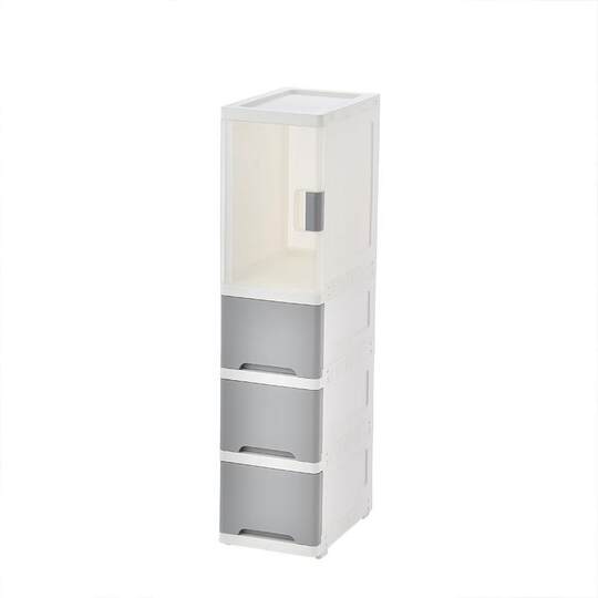 24cm Storage-Type Gap Cabinet for Bathroom, Ultra-Narrow Plastic Cabinet for Kitchen and Balcony, Drawer Gap Box Storage Rack