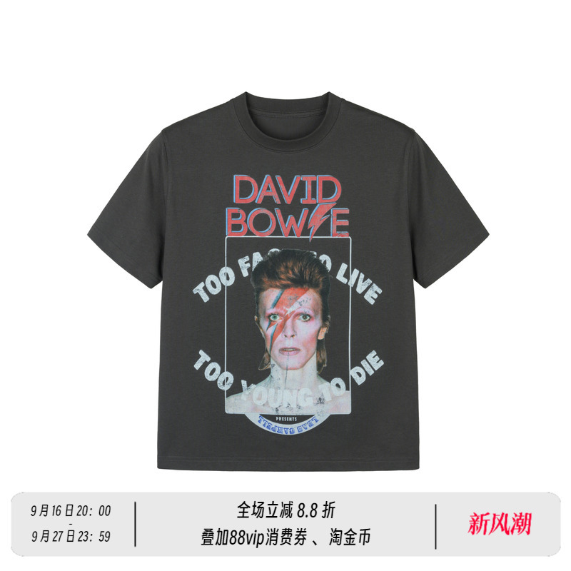 Newdecay David Bowie Rock Figure Print Sorona Cool-Fit Regular Shoulder Short-Sleeve T-Shirt for Men and Women Summer Newdecay David Bowie Rock Figure Print Sorona Cool-Fit Regular Shoulder Short-Sleeve T-Shirt for Men and Women Summer
