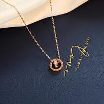 Bonnet red Rome digital pendant chain is lukewarm wind minimalist lock chain n female small crowddesign sensation VSN Item neck necklace