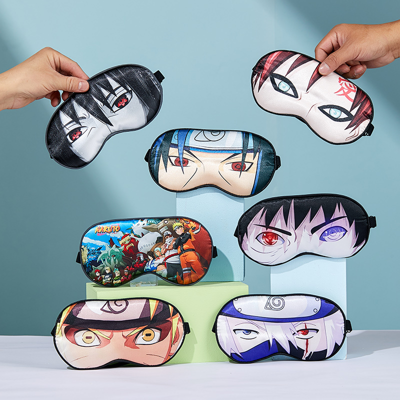 Naruto Eye Mask Cartoon Anime Sasuke Obito Naruto Sleep Shading Breathable Student Sleep Mask Summer Ice Compress
