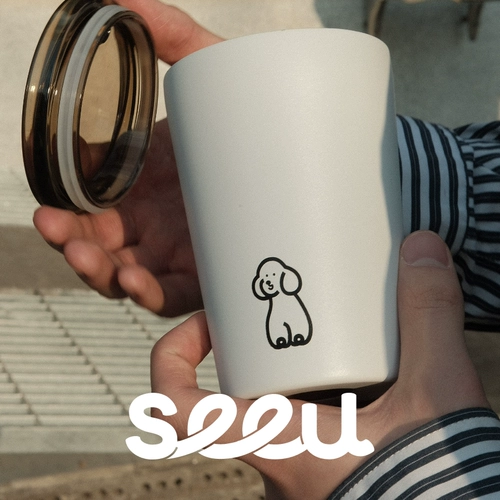 Seeu Quopt емкость модели Accompaning Cup на белой кофейной стали из нержавеющей стали 360 мл