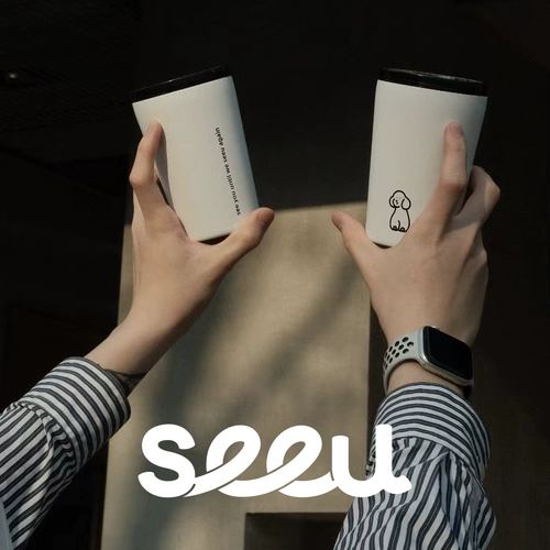 Seeu Quopt емкость модели Accompaning Cup на белой кофейной стали из нержавеющей стали 360 мл
