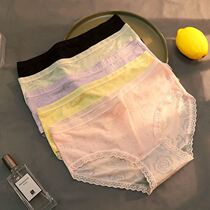 4 pieces of glacial glass underwear ladies sexy transparent ultra - thin naked indent mid - waist graphene antibacterial shorts