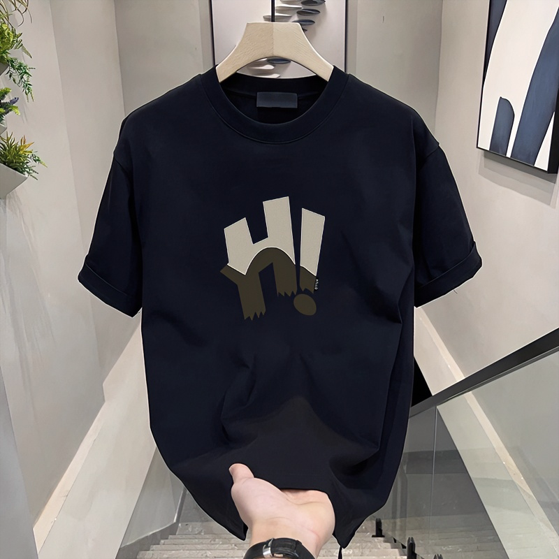Men's Short-Sleeve T-Shirt 2026 Summer New Style Loose Versatile American Trendy Brand Heavyweight Half-Sleeve T-Shirt Crew Neck Top